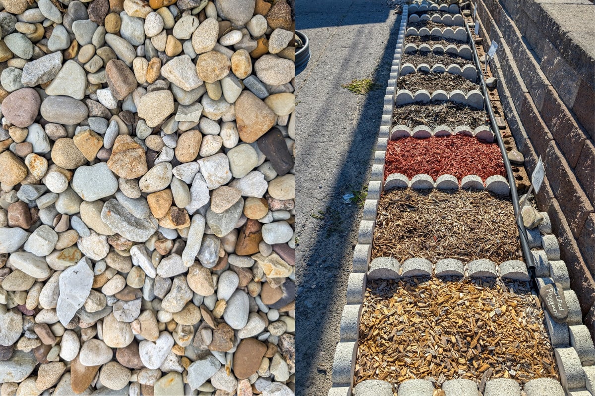 Διακοσμητικό χαλίκι και μια σειρά από έγχρωμη σάπια